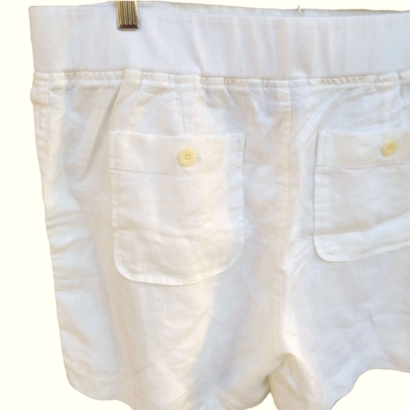Athleta Pull On 100% Linen Shorts Size 14 - Picture 6 of 16